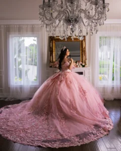 Classic quinceanera pink dress for elegant look