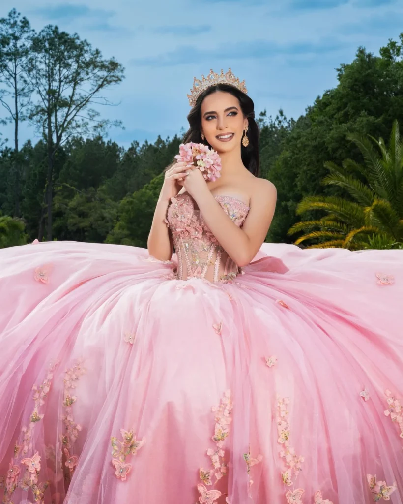 Pink quince dress inspired by fairytales