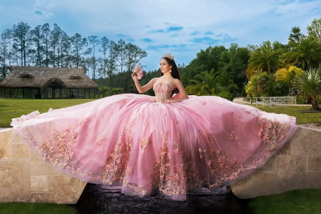 Classic pink princess quinceañera dress