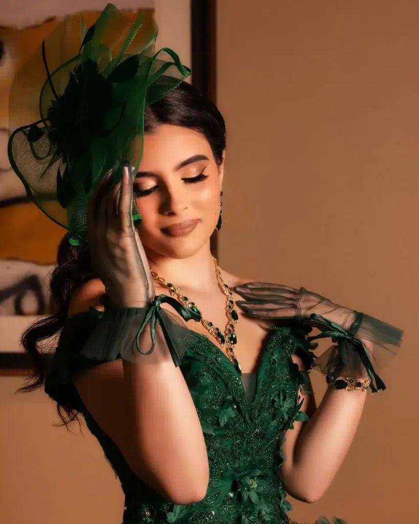 dark green quinceanera dresses